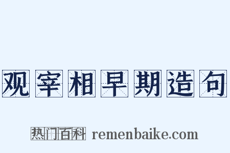观宰相早期造句是什么意思的图片